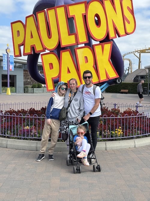 All four of us at Paultons Park